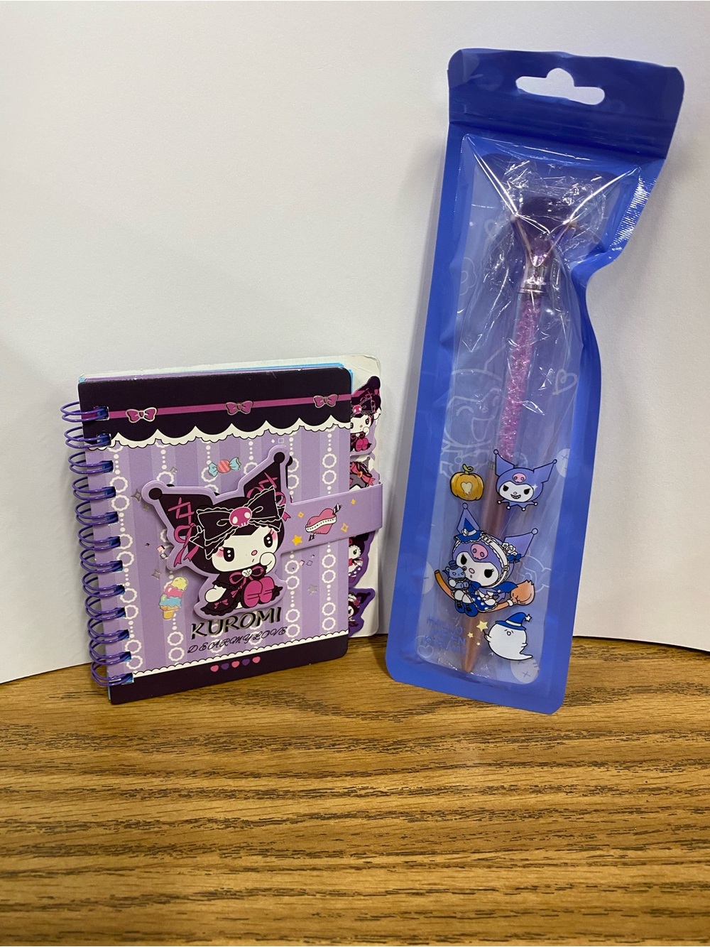 Kuromi Spiral Notebook & Pen Set - Purple